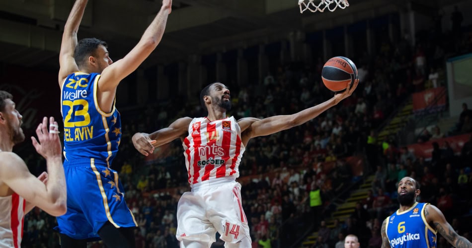 Euroleague: Ασταμάτητος ο Ερυθρός Αστέρας, κέρδισε με 92-99 την Μακάμπι