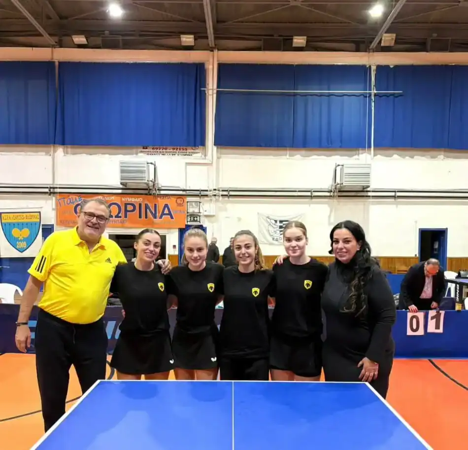 ΑΕΚ: Νίκησε και τον Άρη 2006 και έκανε το 3Χ3 η γυναικεία ομάδα πινγκ πονγκ