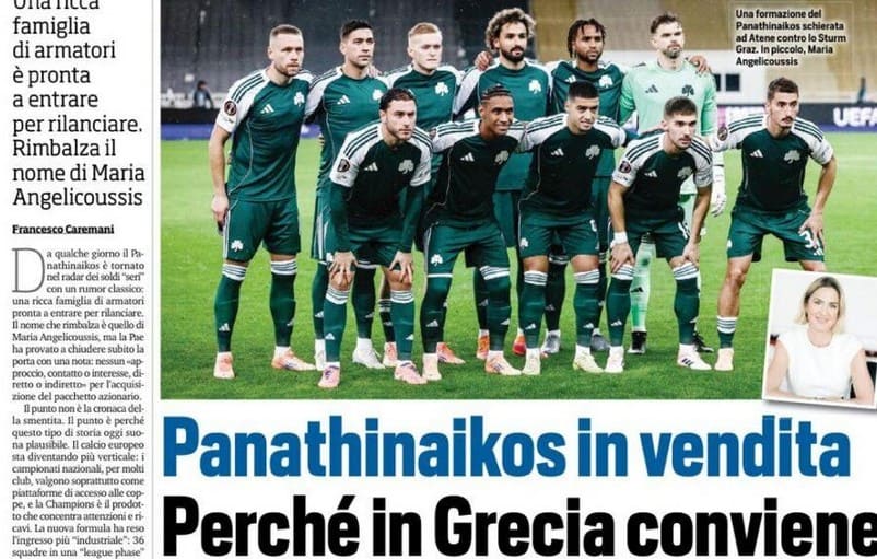 «Βόμβα» απο την Ιταλία: «Πωλείται η ΠΑΕ Παναθηναϊκός» – Στο κάδρο η Αγγελικούση (ΦΩΤΟ)