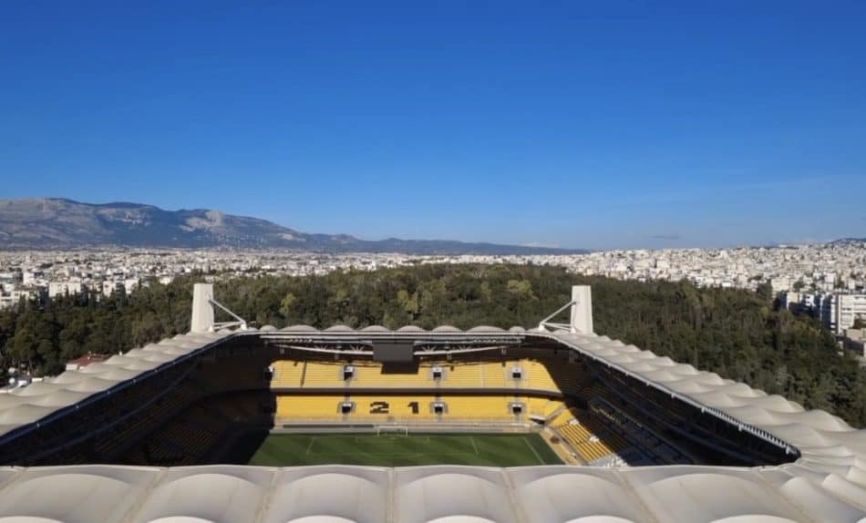 Μοναδική «πτήση» πάνω από την Opap Arena (VIDEO)