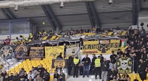 Εντυπωσιακή ατμόσφαιρα από τον κόσμο της ΑΕΚ στην Καρδίτσα (VIDEO)