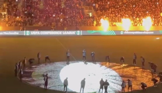 Το σόου της ΑΕΚ με τις φωτιές πριν τον αγώνα με την Τσέλιε (VIDEO)