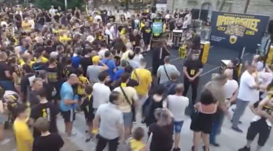 Χαμός (και) στις Σέρρες για το τρόπαιο της Πρωταθλήτριας ΑΕΚ! (VIDEO)